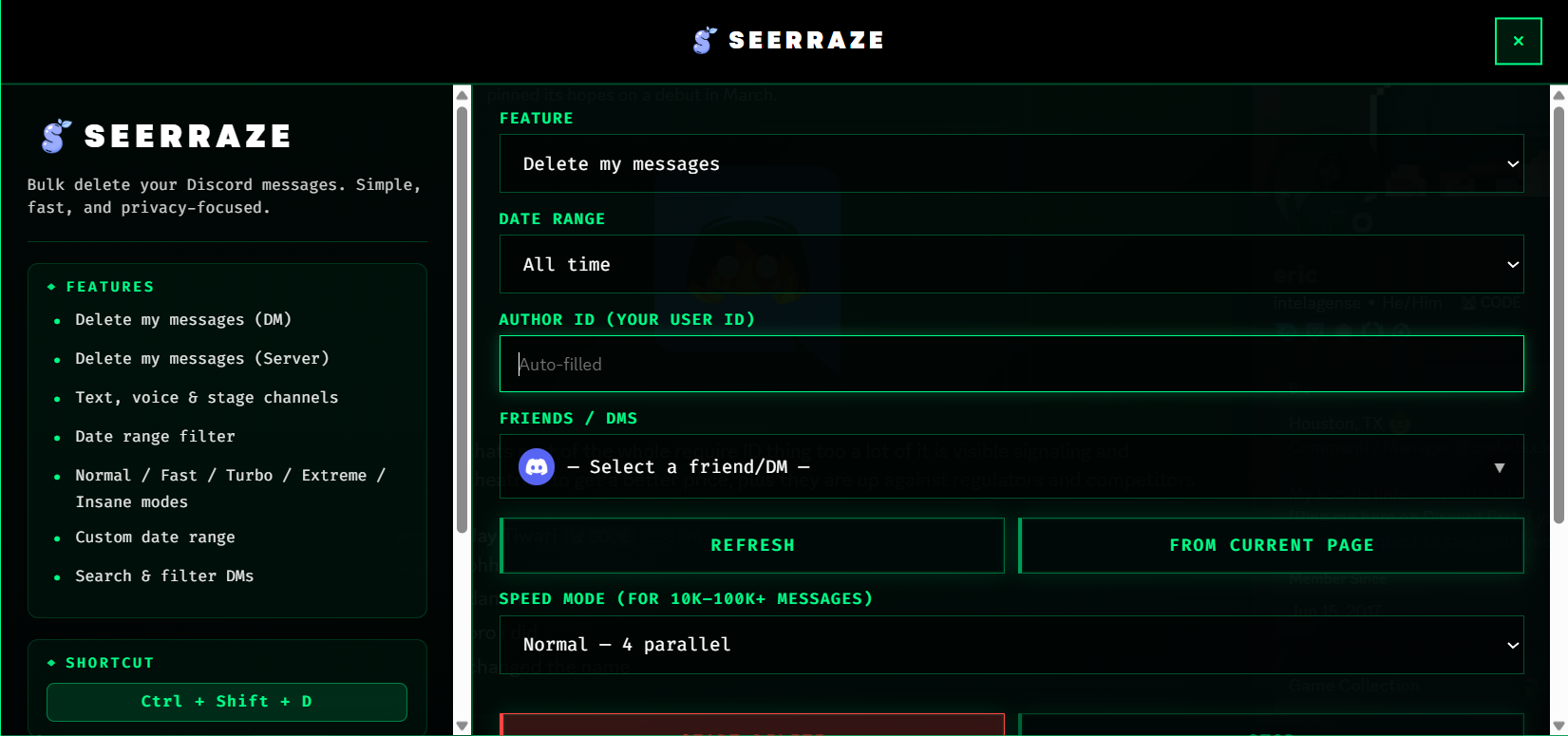 Seerror extension interface